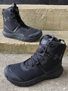 Under Armour Micro G Valsetz Zip Lace Up Tactical Boots Men’s 11.5 Black Jet Gry